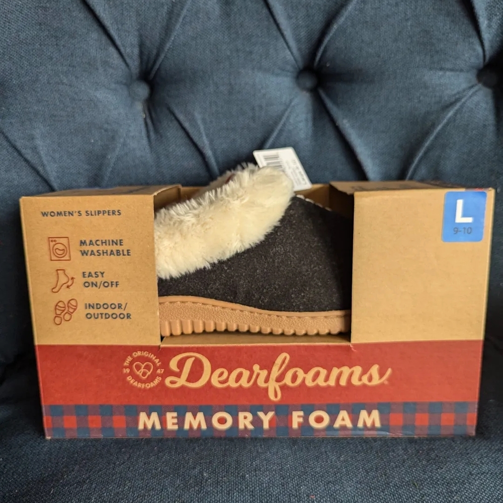 Dearfoams Womens' Black and Brown Slippers